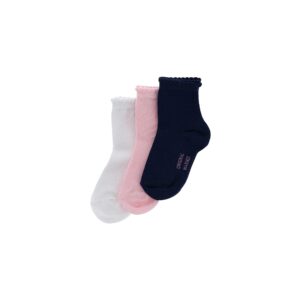 Basico spring baby girl tri-pack socks with logo