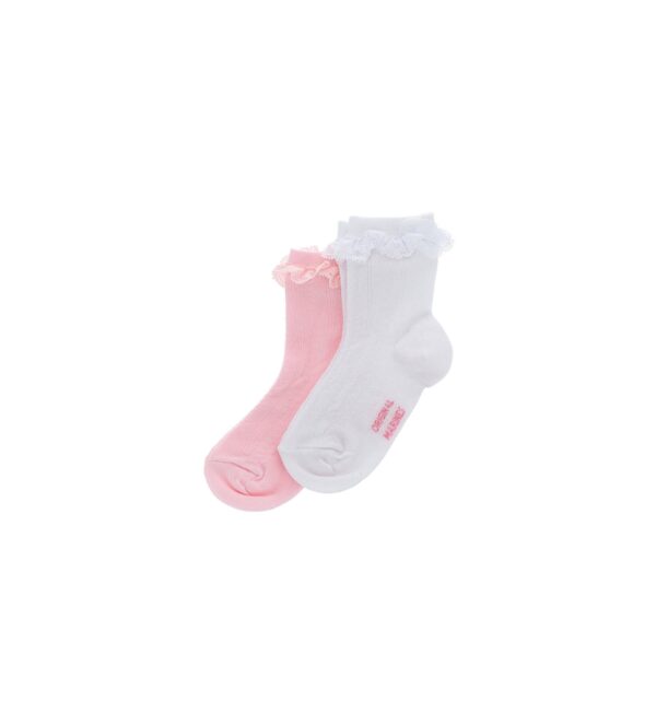 Basico spring baby girl bi-pack socks with ruffles