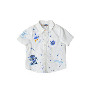 Indigo varsity baby boy cotton shirt