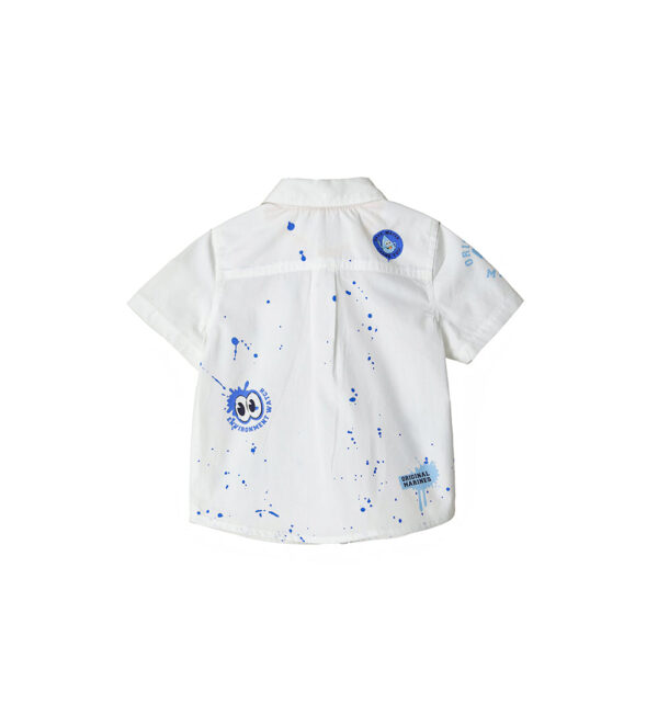 Indigo varsity baby boy cotton shirt – Image 3