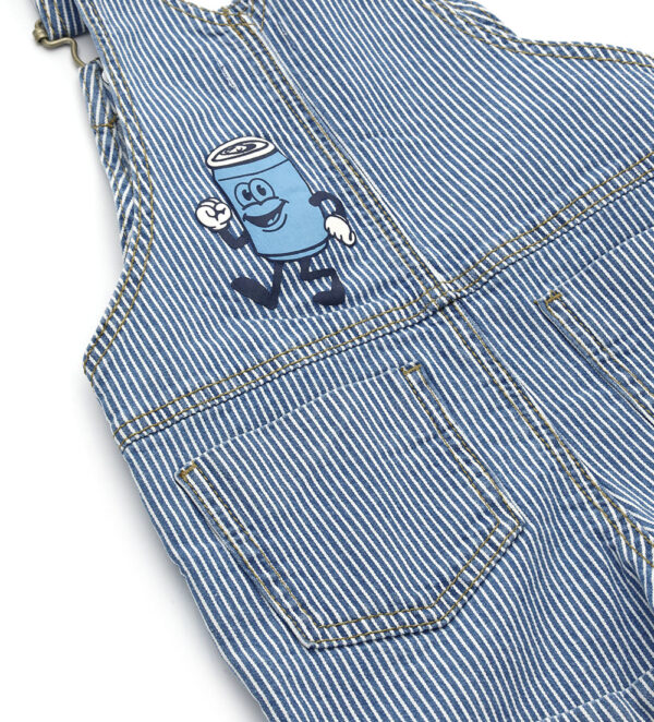 Indigo varsity baby boy denim dungarees – Image 5