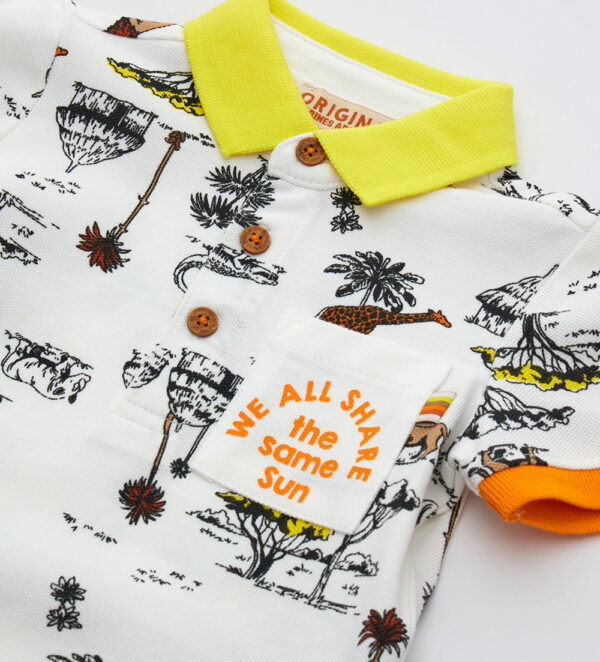 Sunny sunday baby boy piquet polo shirt – Image 2