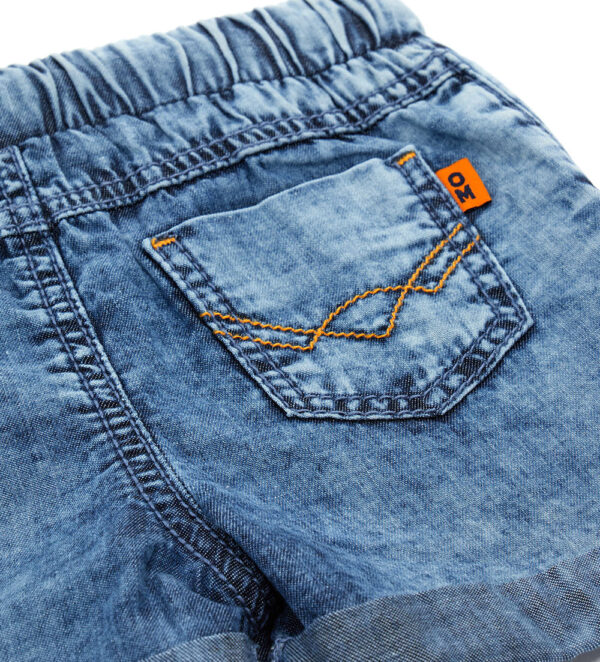 Neon explorer baby boy bermuda in cotton denim – Image 5