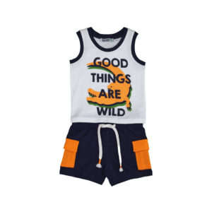 Neon explorer baby boy tank top and shorts set 2