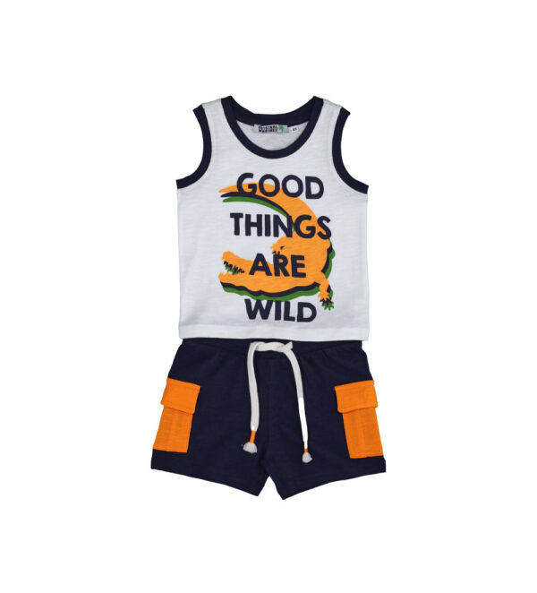 Neon explorer baby boy tank top and shorts set 2