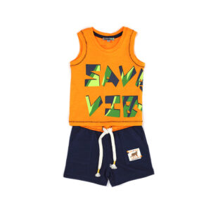 Neon explorer baby boy tank top and shorts set 3