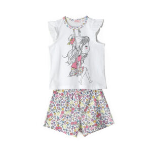 Good night baby girl short pajamas in cotton 3