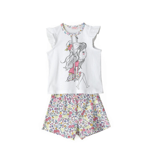 Good night baby girl short pajamas in cotton 3