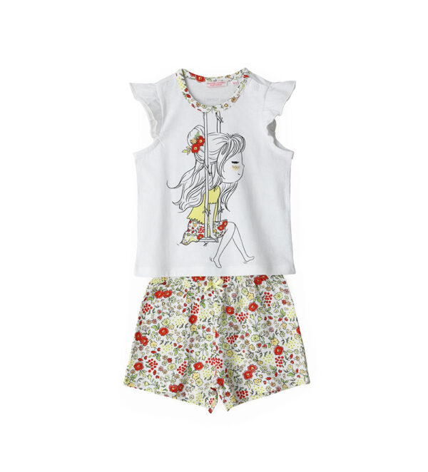 Good night baby girl short pajamas in cotton 3 – Image 3