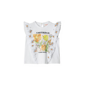 Flower market baby girl t-shirt with ruffles 4