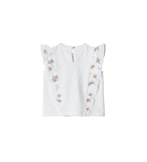 Flower market baby girl t-shirt with ruffles 4 – Image 2