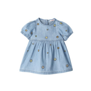 Flower market baby girl denim dress
