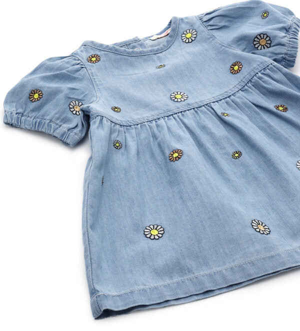 Flower market baby girl denim dress – Image 2