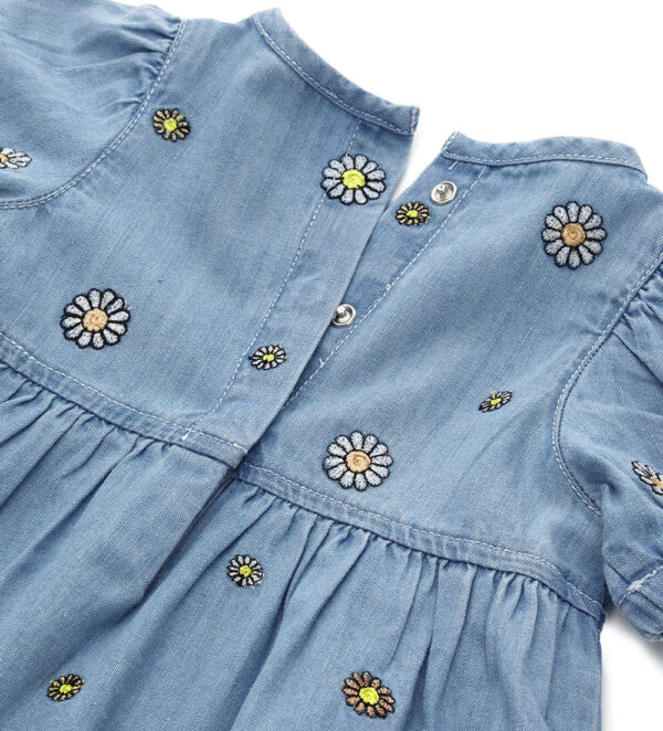 Flower market baby girl denim dress – Image 5