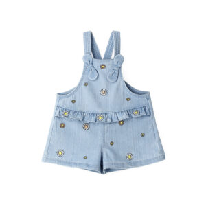 Flower market baby girl denim dungarees
