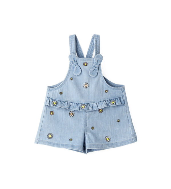 Flower market baby girl denim dungarees