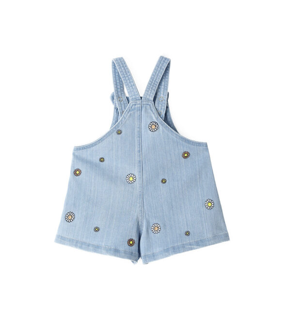 Flower market baby girl denim dungarees – Image 5