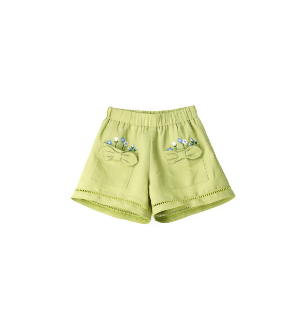 Growing up baby girl linen blend shorts – Image 4