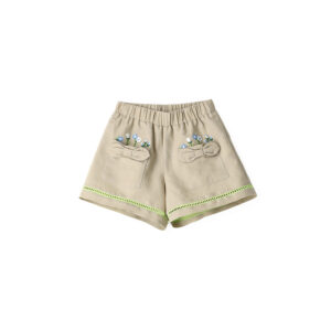 Growing up baby girl linen blend shorts