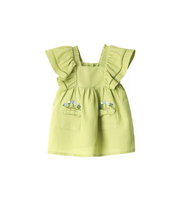 Growing up baby girl dress in linen blend – Image 7