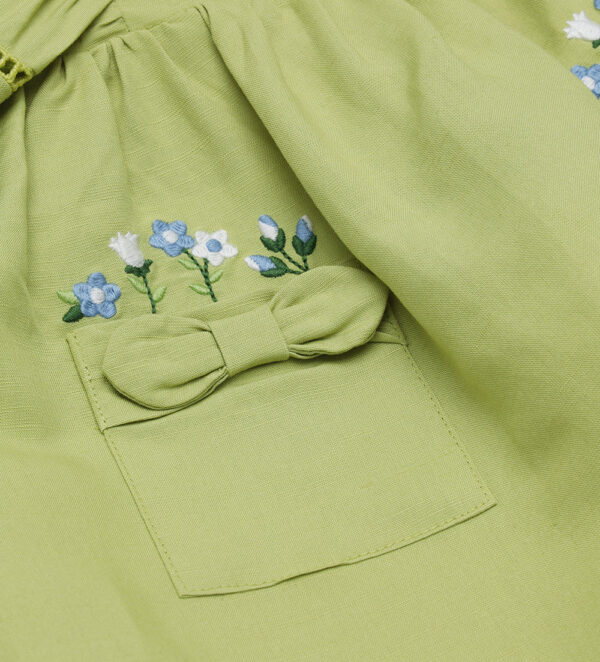 Growing up baby girl dress in linen blend – Image 9