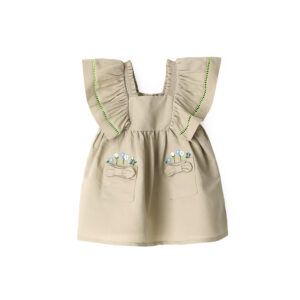 Growing up baby girl dress in linen blend