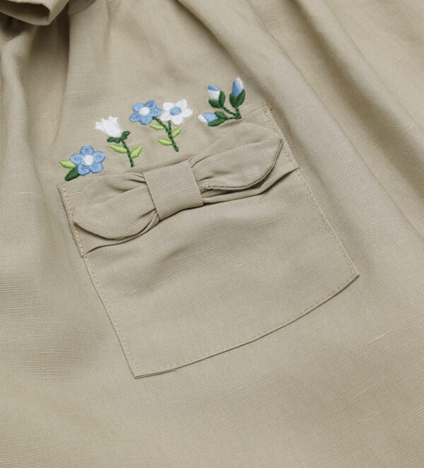 Growing up baby girl dress in linen blend – Image 3