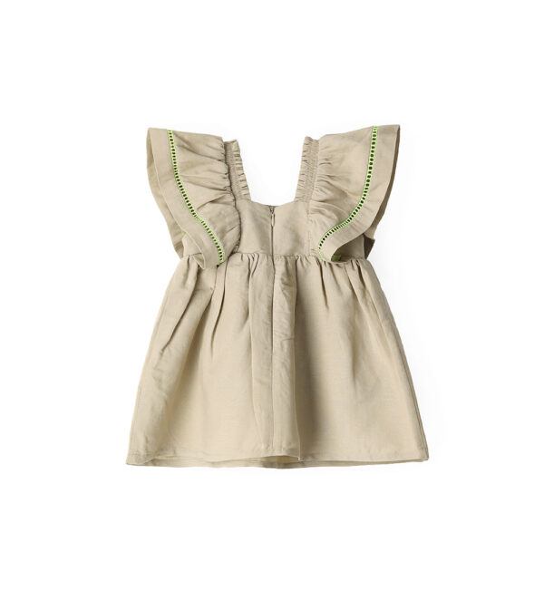Growing up baby girl dress in linen blend – Image 6