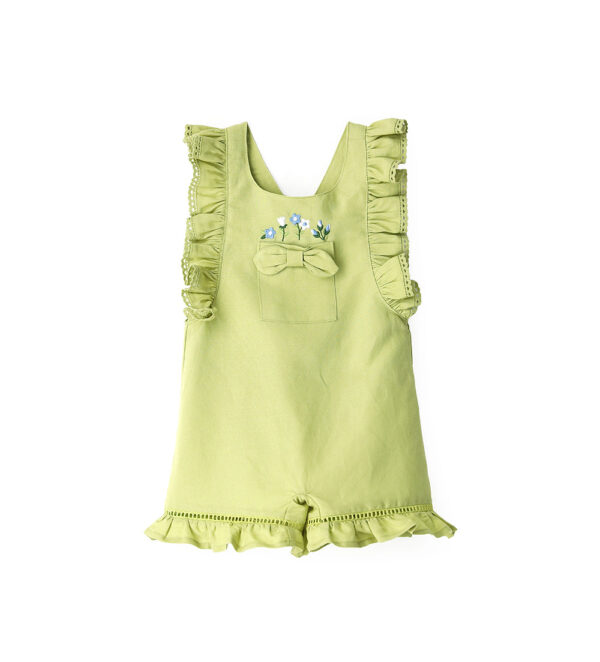 Growing up baby girl linen blend dungarees – Image 7