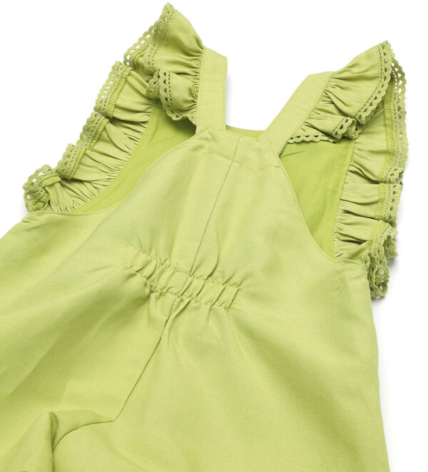 Growing up baby girl linen blend dungarees – Image 10