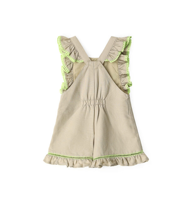 Growing up baby girl linen blend dungarees – Image 6