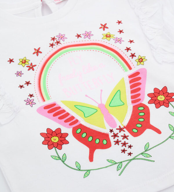 California mood baby girl t-shirt with ruffles 1 – Image 2
