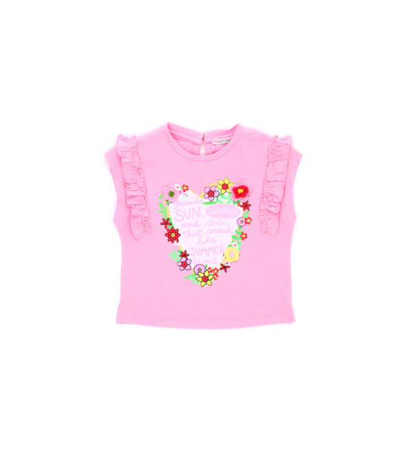 California mood baby girl t-shirt with ruffles 1 – Image 3