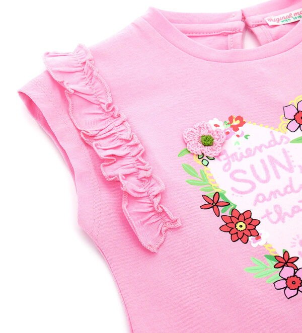 California mood baby girl t-shirt with ruffles 1 – Image 4
