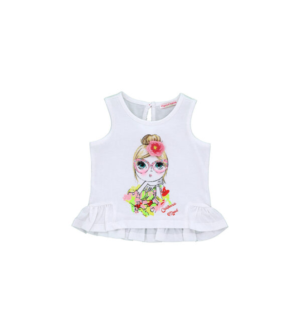 California mood baby girl tank top with ruffles