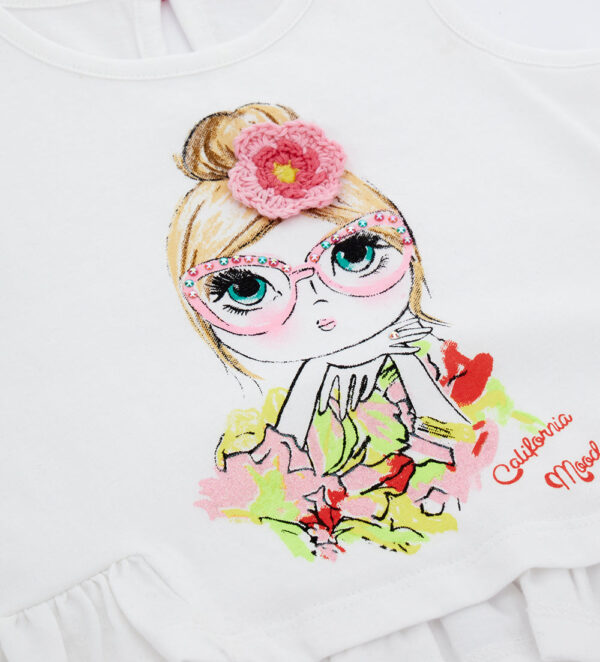 California mood baby girl tank top with ruffles – Image 2