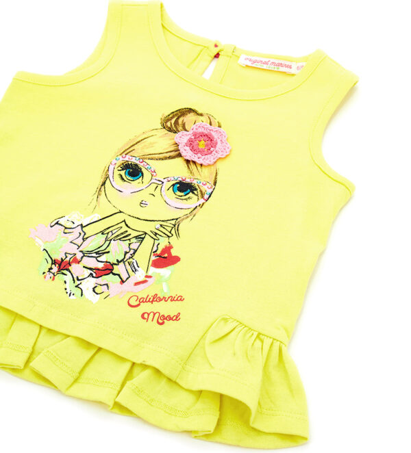 California mood baby girl tank top with ruffles – Image 4