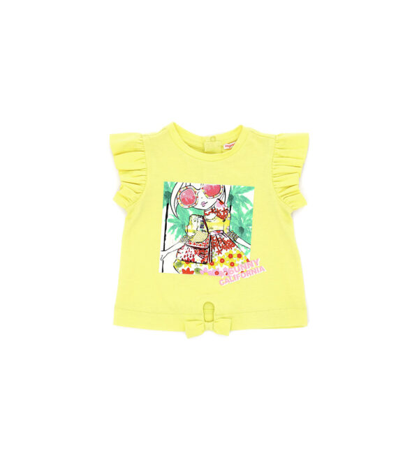 California mood baby girl t-shirt with sequins – Image 3