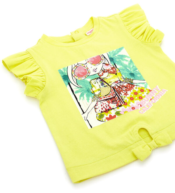 California mood baby girl t-shirt with sequins – Image 4
