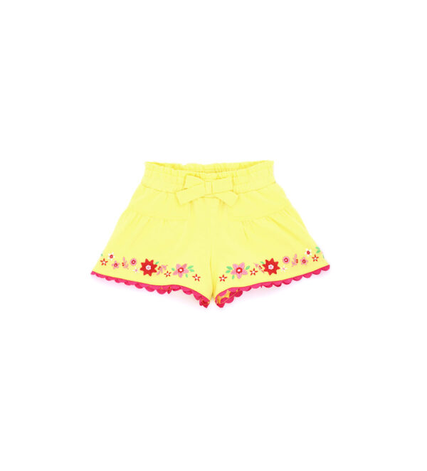 California mood baby girl shorts in embroidered cotton – Image 3