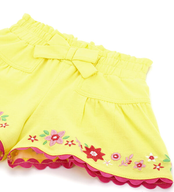 California mood baby girl shorts in embroidered cotton – Image 4