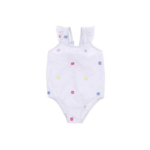Beachwear baby girl one-piece swimsuit with volant 1