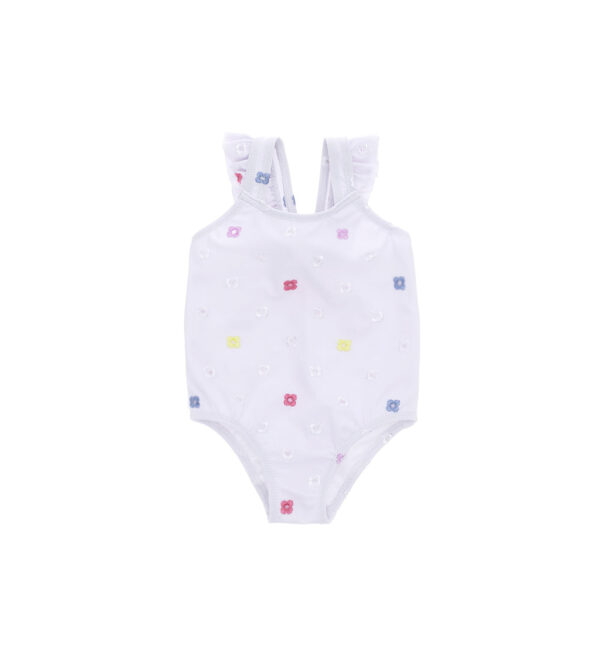 Beachwear baby girl one-piece swimsuit with volant 1
