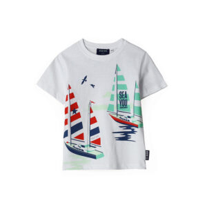 Ocean side boy printed t-shirt