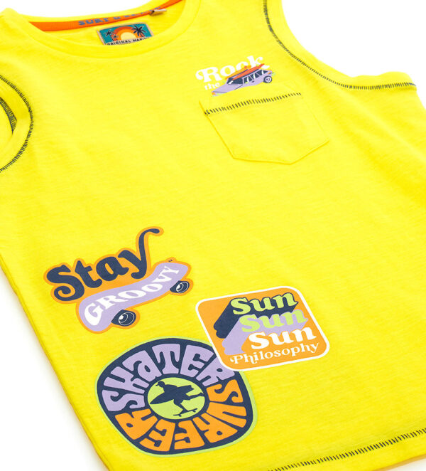 Surf spirit boy tank top with pocket – Image 7