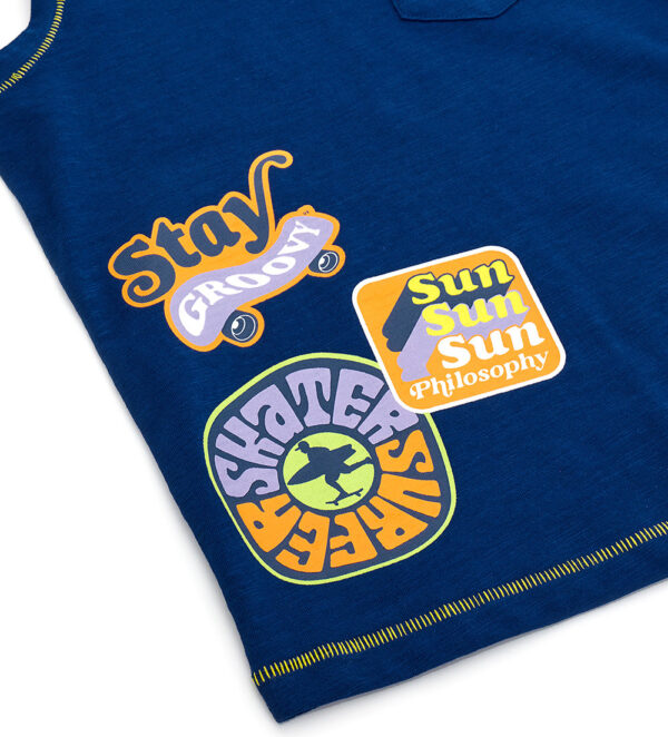 Surf spirit boy tank top with pocket – Image 3