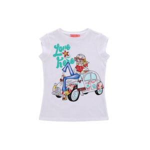 Ibiza's market girl t-shirt with rhinestones
