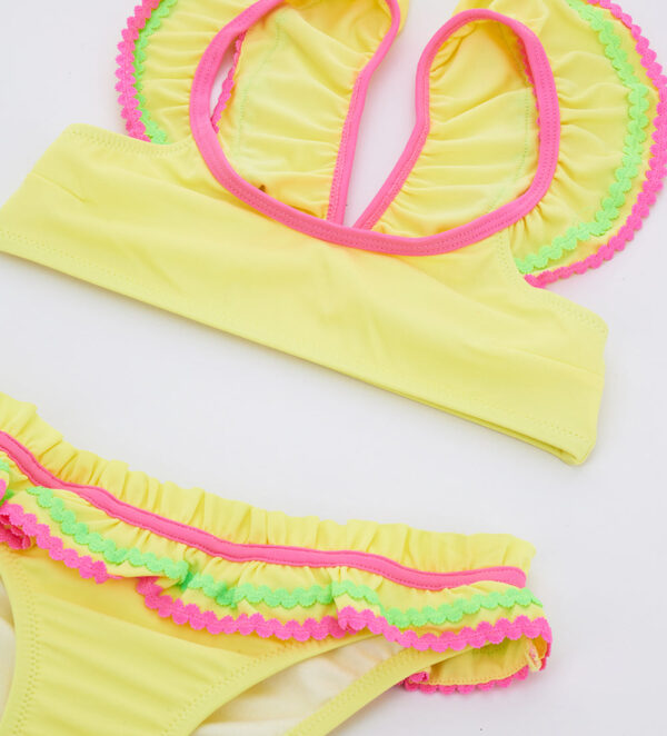 Beachwear girl beach set with volant – Image 2