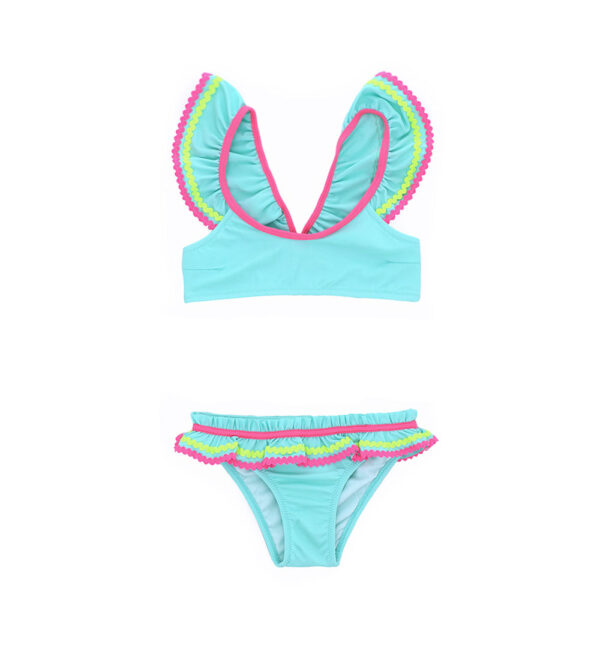 Beachwear girl beach set with volant – Image 4