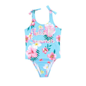 Beachwear Girl One Piece Swimsuit With Sequins